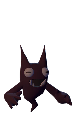 A dark silhouette of a floating, clawed shape